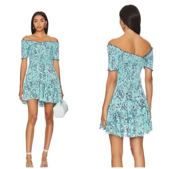 Poupette St Barth Soledad Off Shoulder Mini Dress Size Xsmall - Picture 1 of 11